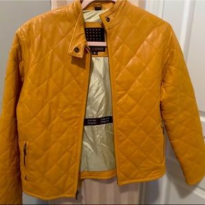 Gold leather American designer jacket